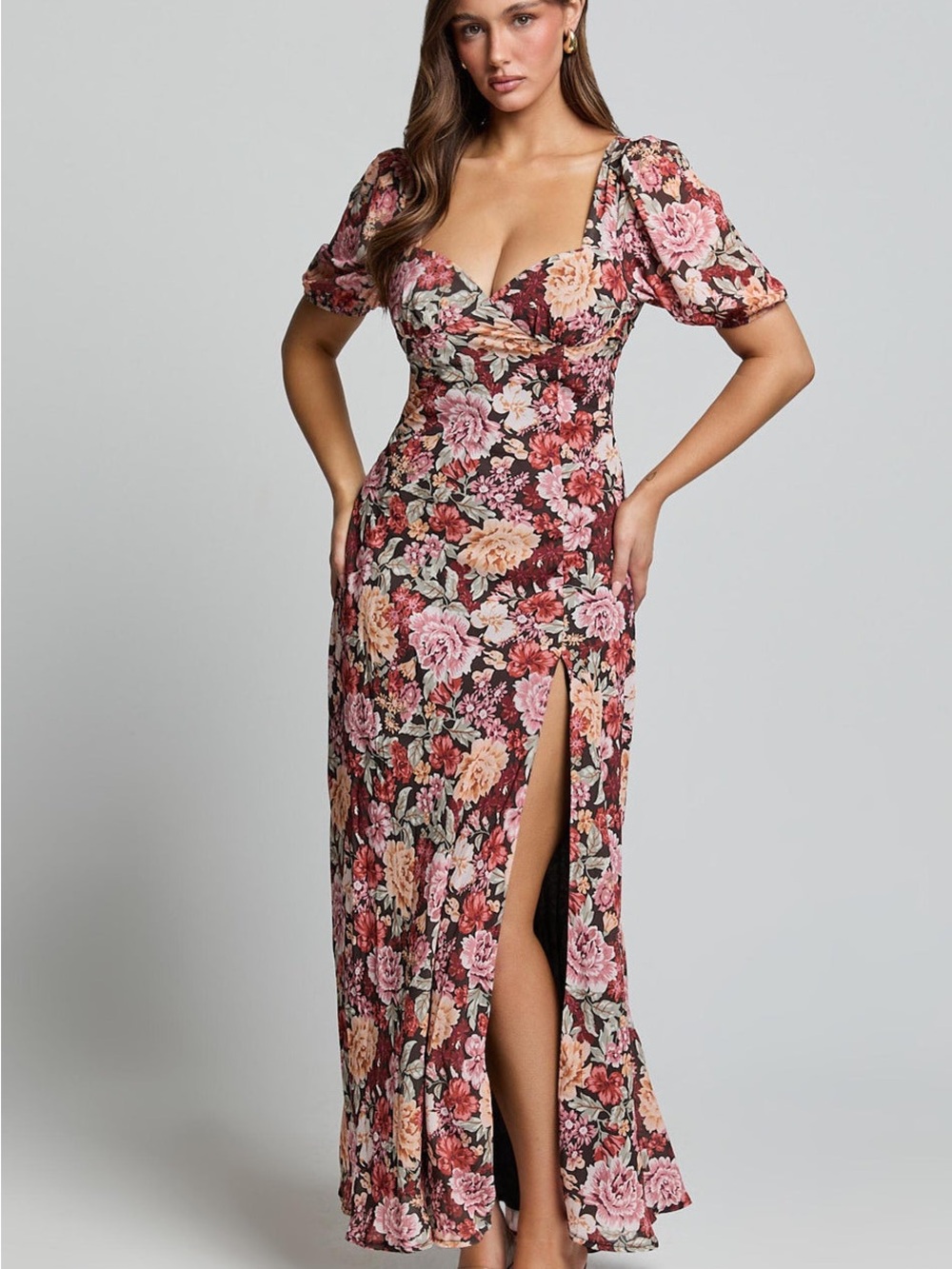 Open Doors Puff Sleeve Split Maxi Dress small 
Showpo lorie maxi dress
